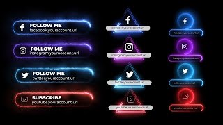 Neon Social Media Lower Thirds Premiere Pro Templates