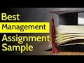 Best Management Assignment Example | How to write Management Assignment