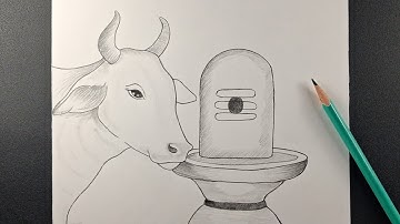 How to draw Shivling and Nandi / Easy Shivling drawing / Mahadev drawing 