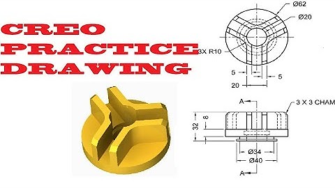 Creo (Pro E) Practice Drawing for circular pattern (10 Mins)