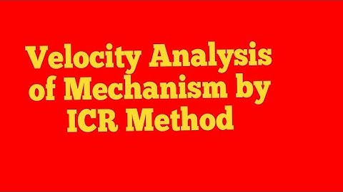 Velocity Analysis by ICR Method