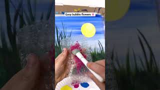 Bubble wrap painting! 🎨 #art #artist #diy #flowers #painting #tutorials #beginnerpainting #beginner