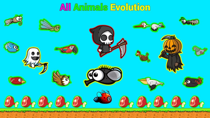 All Animals Evolution in EvoWorld (FlyOrDie) First to Last Level Game Play  