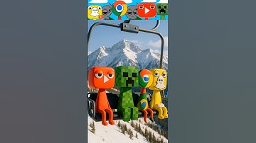 Sprunki Snapchat X Google Chrome X Minecraft Creeper X YouTube Air Lifting Chair On Snow Mountain