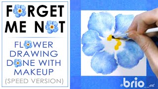 Forget Me Not flower speed drawing with makeup