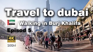 DUBAU 2024 . WALK WITH ME IN DUBAI [4K] . Walking in Burj Khalifa & Dubai Mall from the metro