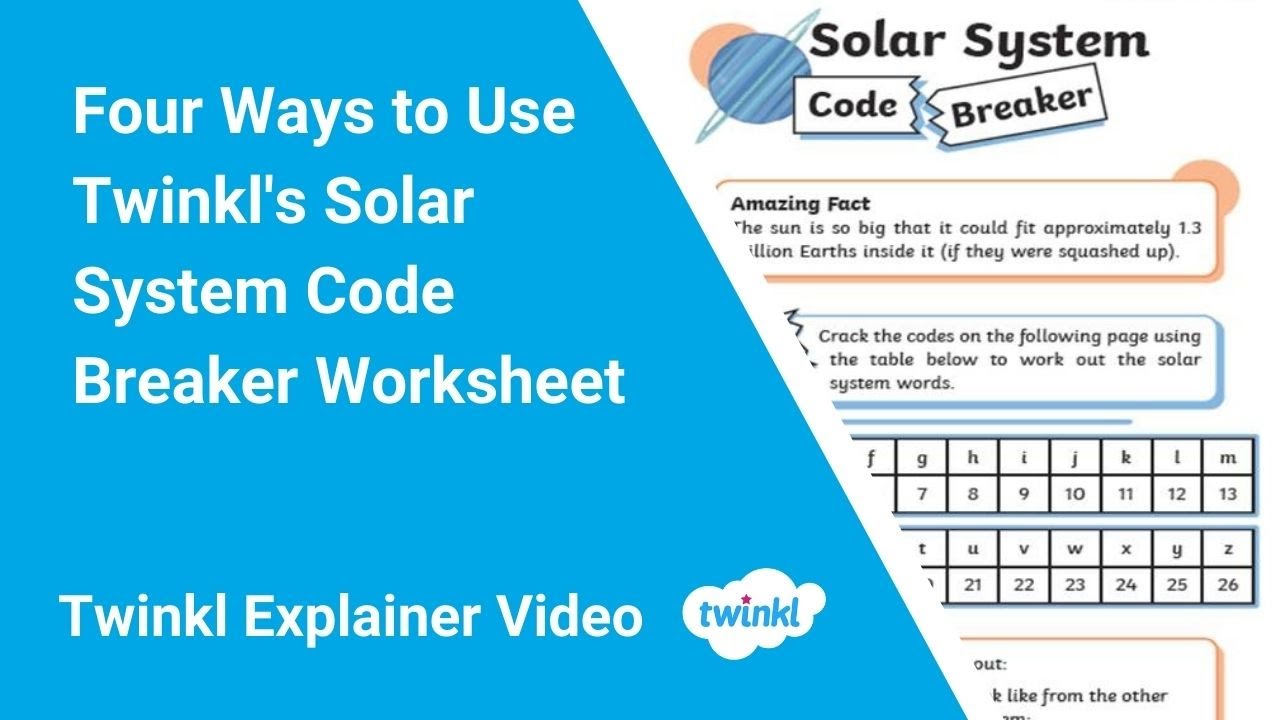 Four Ways To Use Twinkl S Solar System Code Breaker Worksheet Youtube