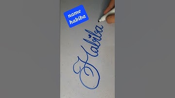 how to write stylish name 💕 habiba 💚cursive writing #youtubeshorts #youtube #ytshorts