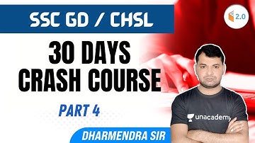 SSC GD/CHSL |  30 DAYS CRASH COURSE | by Dharmendra Sir | Day 4
