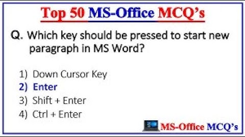 Part-1 Top 50 MS Office mcq Questions and Answer | Microsoft Office | MS Office Word