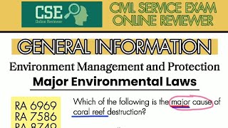 Civil Service Exam General Information Environment Management Protection Cse Online Reviewer