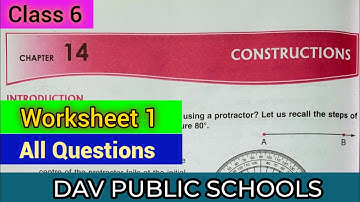 DAV class 6 maths chapter 14 worksheet 1 - All Questions