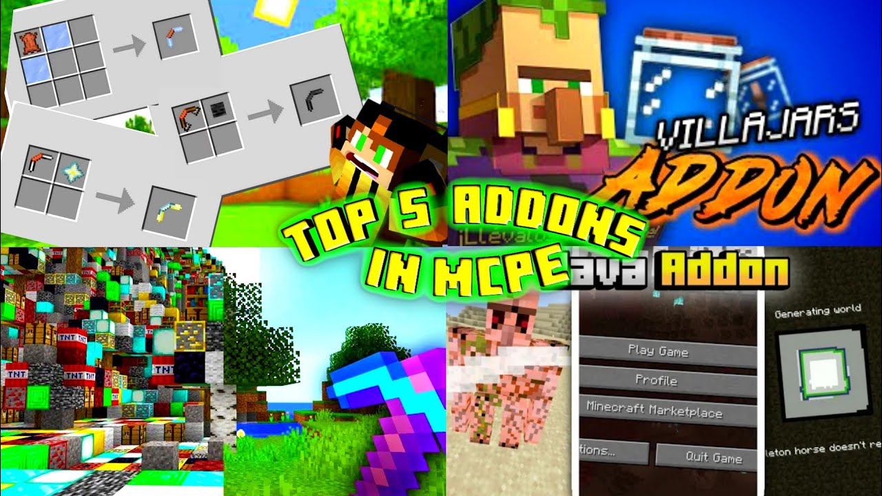 Top 5 Addons in Minecraft PE (Hindi)👍