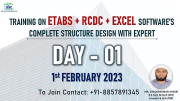 ETABS + RCDC + EXCEL (Live Session Day - 01) | 1st October 2022 | Batch 11 I ETABS Training