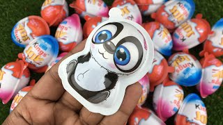 ASMR satisfying video! kinder egg chocolate opening, a lot of sweet candies unboxing