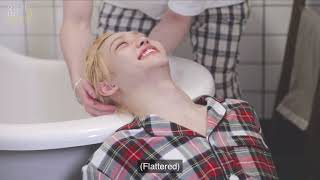 BangChan washing Felix’s hair