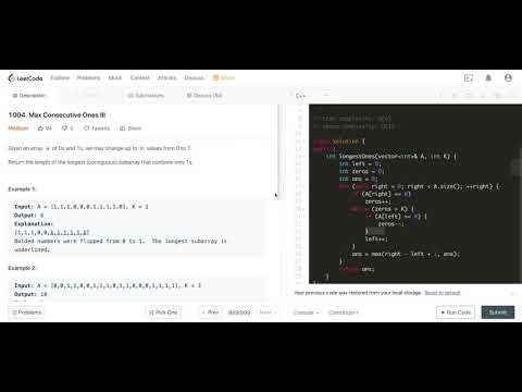 猩猩的乐园 Leetcode 1004 Max Consecutive Ones III