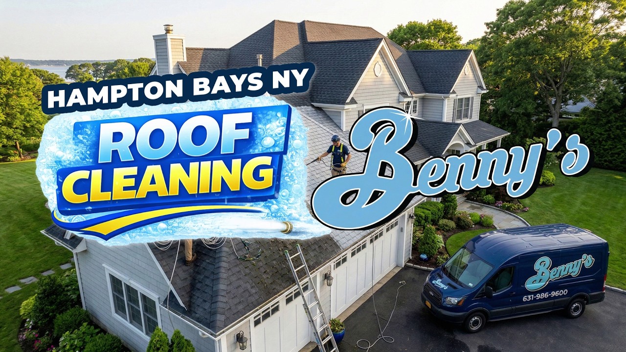 Roof Cleaning in Hampton Bays NY - YouTube