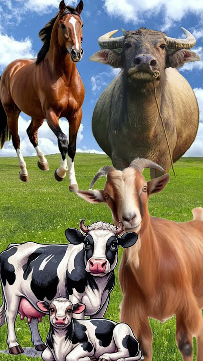 Suara Sapi, Kambing, Kerbau, Kuda #hewanlucu #hewanpeliharaan #sapi #kambing #kerbau #kuda #hewan