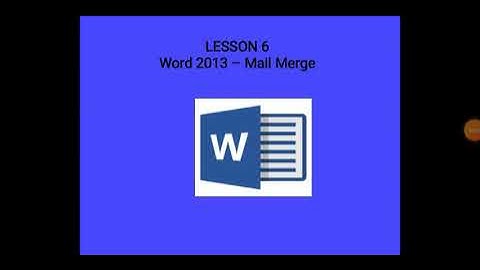 Mail Merge feature in MS word 2013 part 2 class 6
