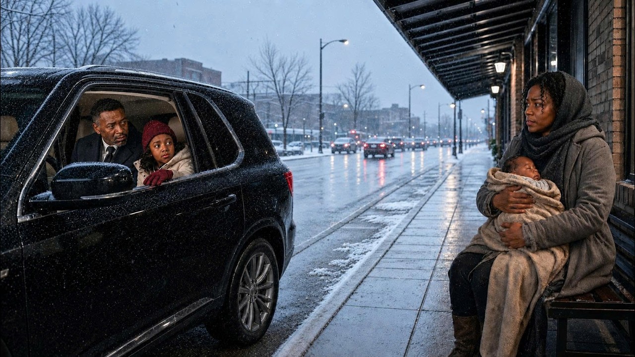 I was sitting in the back of my father’s black SUV, watching the snowstorm swallow the city, when I saw her—a young woman huddled on a bench with a tiny baby wrapped in a thin blanket. Cars kept...
