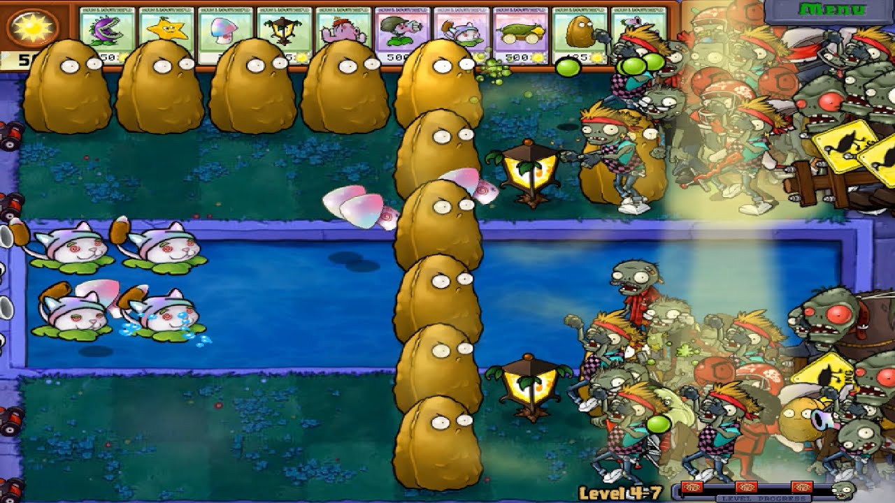 Plants vs Zombies Hack Mod Many Cat Hypno vs Many Heavy Zombies