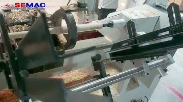 Máy tiện gỗ nạp phôi tự động - vẽ autocad