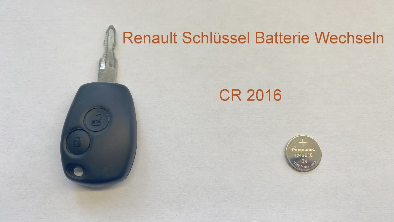 Renault Schlüssel Batterie Typ CR2016 Wechseln 