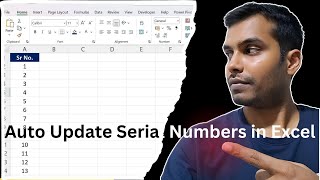 How to Automatically Update Serial Numbers in Excel | EduTaxtuber