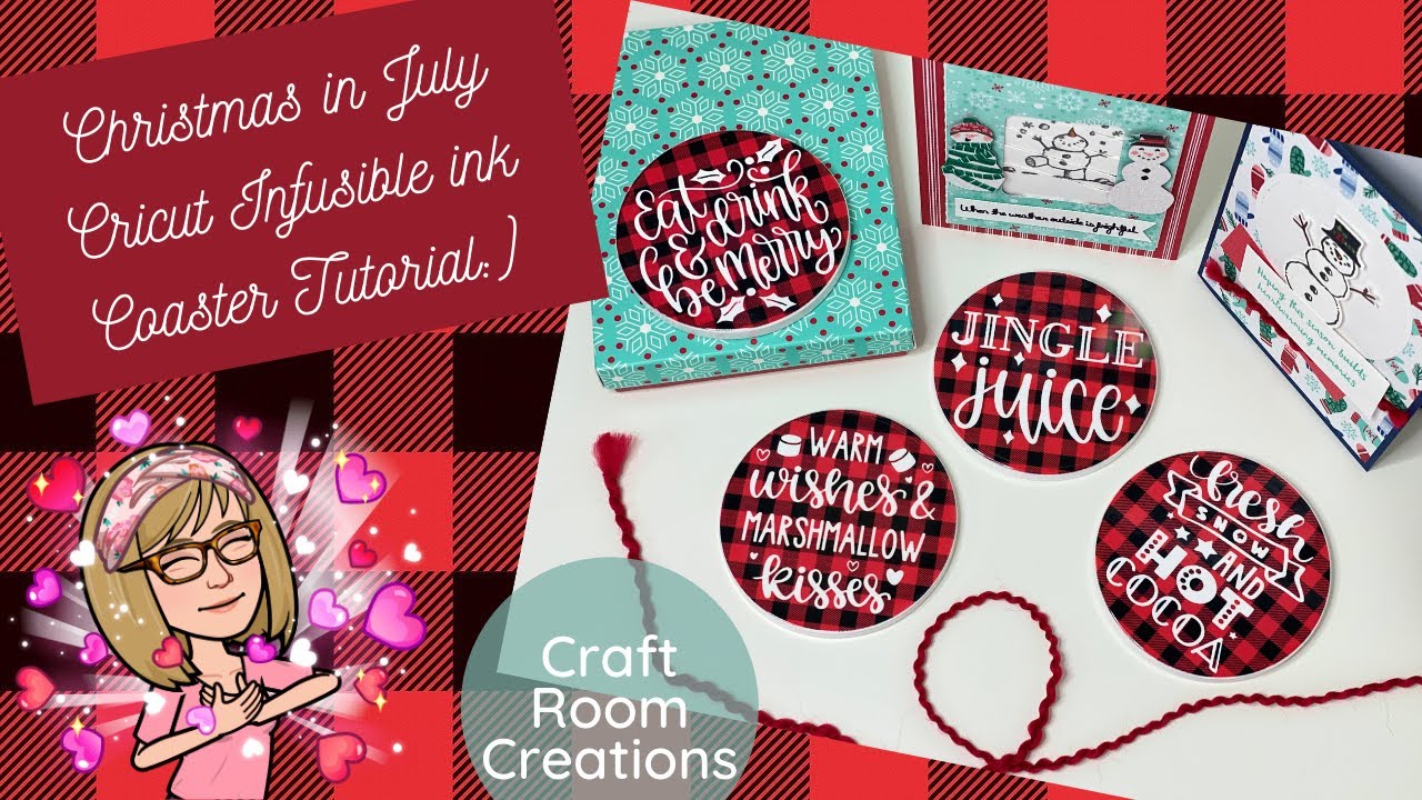 Cricut Infusible Ink Coaster Tutorial! Christmas in July:)