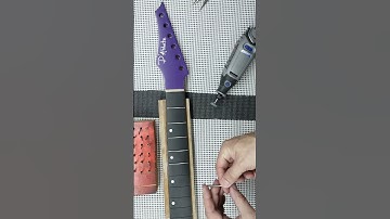 Installing semi hemispherical frets into a custom built guitar neck. #electricguitar #customguitar