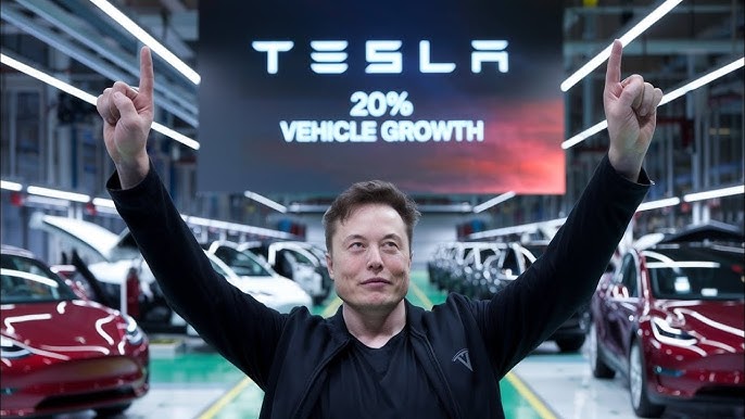 Tesla shares jump on profit beat, Musk's prediction of at least 20% 'vehicle growth' next year! - YouTube
