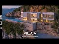 Luxury villa incorporates rocky formations and sea views  villa a