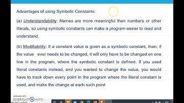 symbolic constants and variable constants