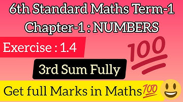 #6th Maths 1st chapter- Numbers| Exercise:1.4 (3rd sum fully) /#@Interesting_Maths2601 #Sixth Maths