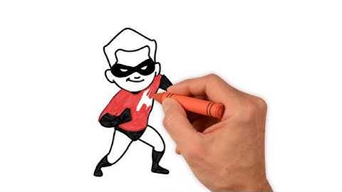 Dash Parr Drawing - Incredibles 2 | How to Draw Step by Step