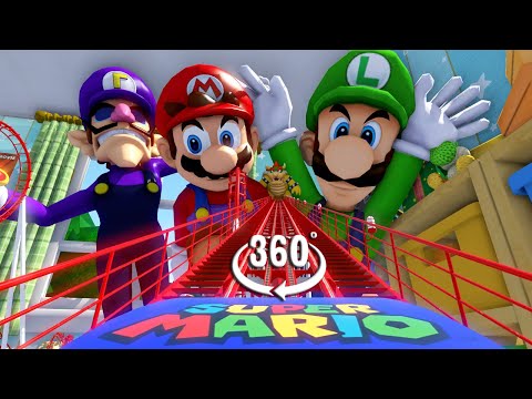 🔴VR 360° Super Mario Roller Coaster