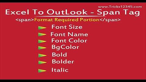 Send Emails From Excel To OutLook Using Span Tag || VBA Macros || HTML Tag || HTML Body in Outlook