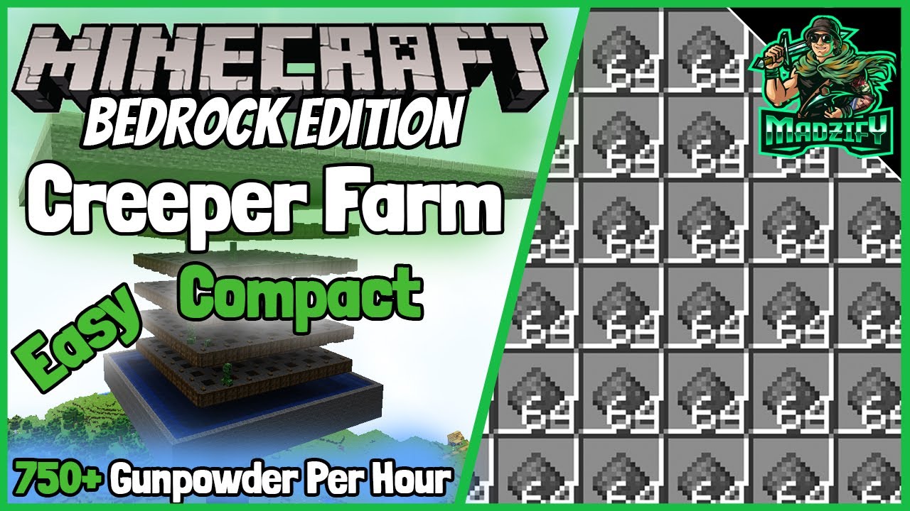 Most optimised proven bedrock creeper farm! 1.18 4000 gunpowder p