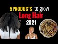 How to Grow Long Natural Hair in 2021 | 5 Products Faster Hair Growth | Less Common Hair Growth Tips