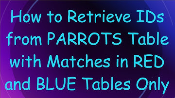 How to Retrieve IDs from PARROTS Table with Matches in RED and BLUE Tables Only