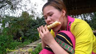 Primitive Life | Found Bamboo Shoot | Grilled Bamboo Shoots | Eating Delicious