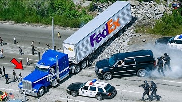 Wanneer vrachtwagenchauffeurs een einde maken aan politieachtervolgingen | SCHOKKENDE momenten va...