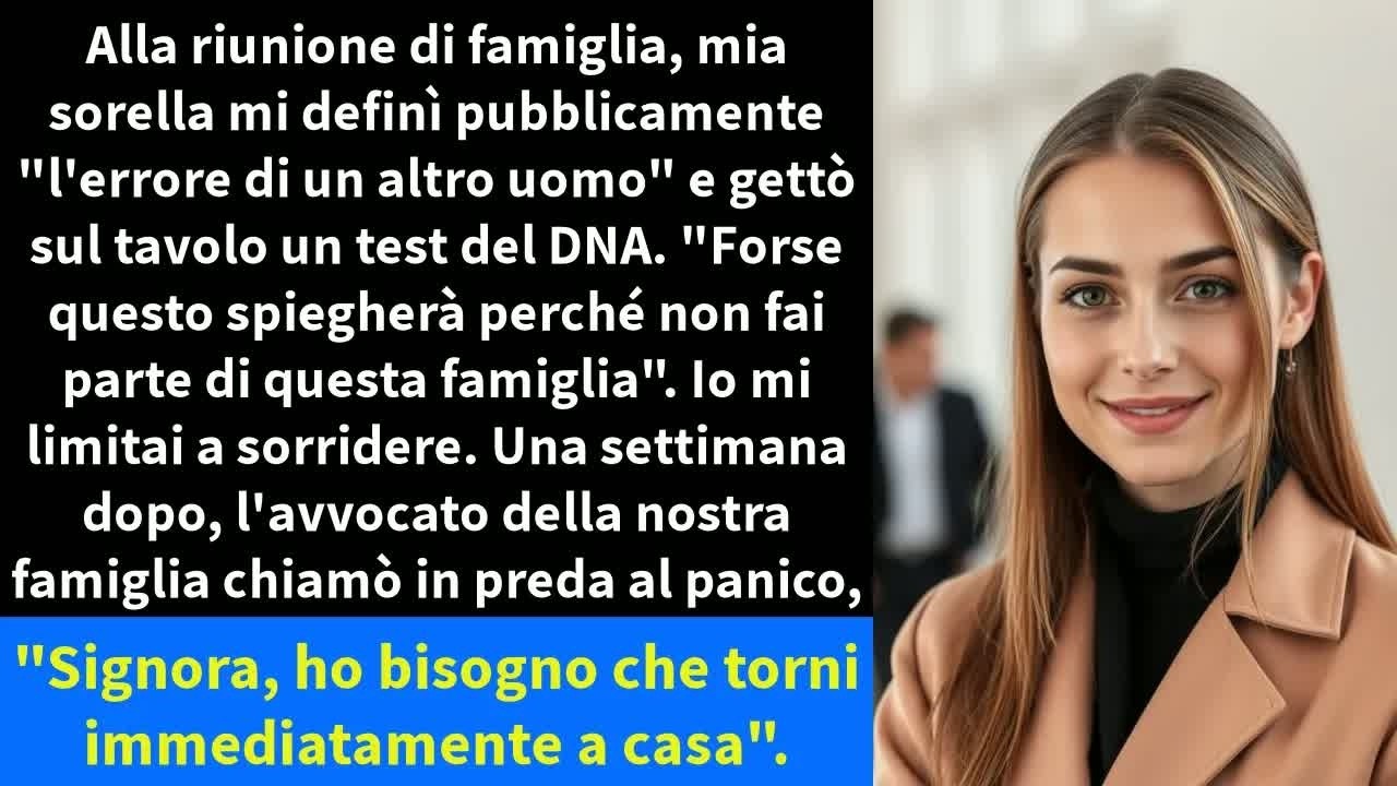 La riunione di famiglia non era ancora finita quando mia sorella Dafne fece scivolare una busta bianca sul tavolo davanti a tutti. «Forse questo spiega perché non sei mai appartenuta a questo...