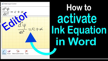 How to activate Ink Equation editor in MS Word