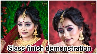 Bengali bridal makeup || glass finish makeup demonstration || class demonstration