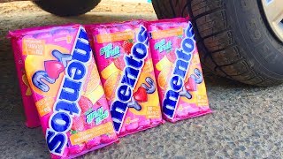 Crushing Crunchy &amp; Soft Things by Car! - EXPERIMENT: CAR VS CANDIES MENTOS