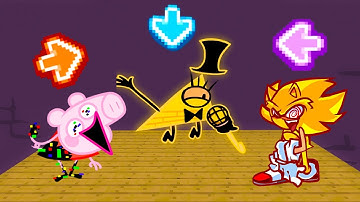 FNF Character Test | Gameplay VS Playground | VS Bill Cipher | VS Fleetway Sonic | VS Pibby Peppa