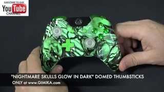 "Glow-in-the-Dark Nightmare Skulls" Xbox ONE Custom Controller by Gimika.com