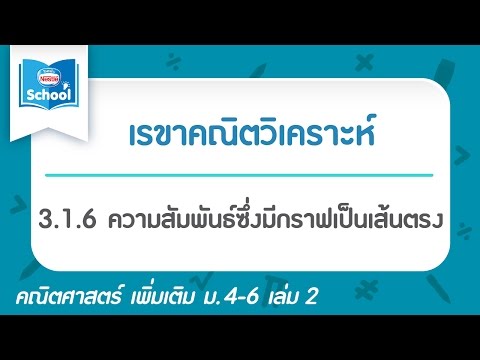 3.1.6 ความสัมพันธ์ซึ่งมีกราฟเป็นเส้นตรง